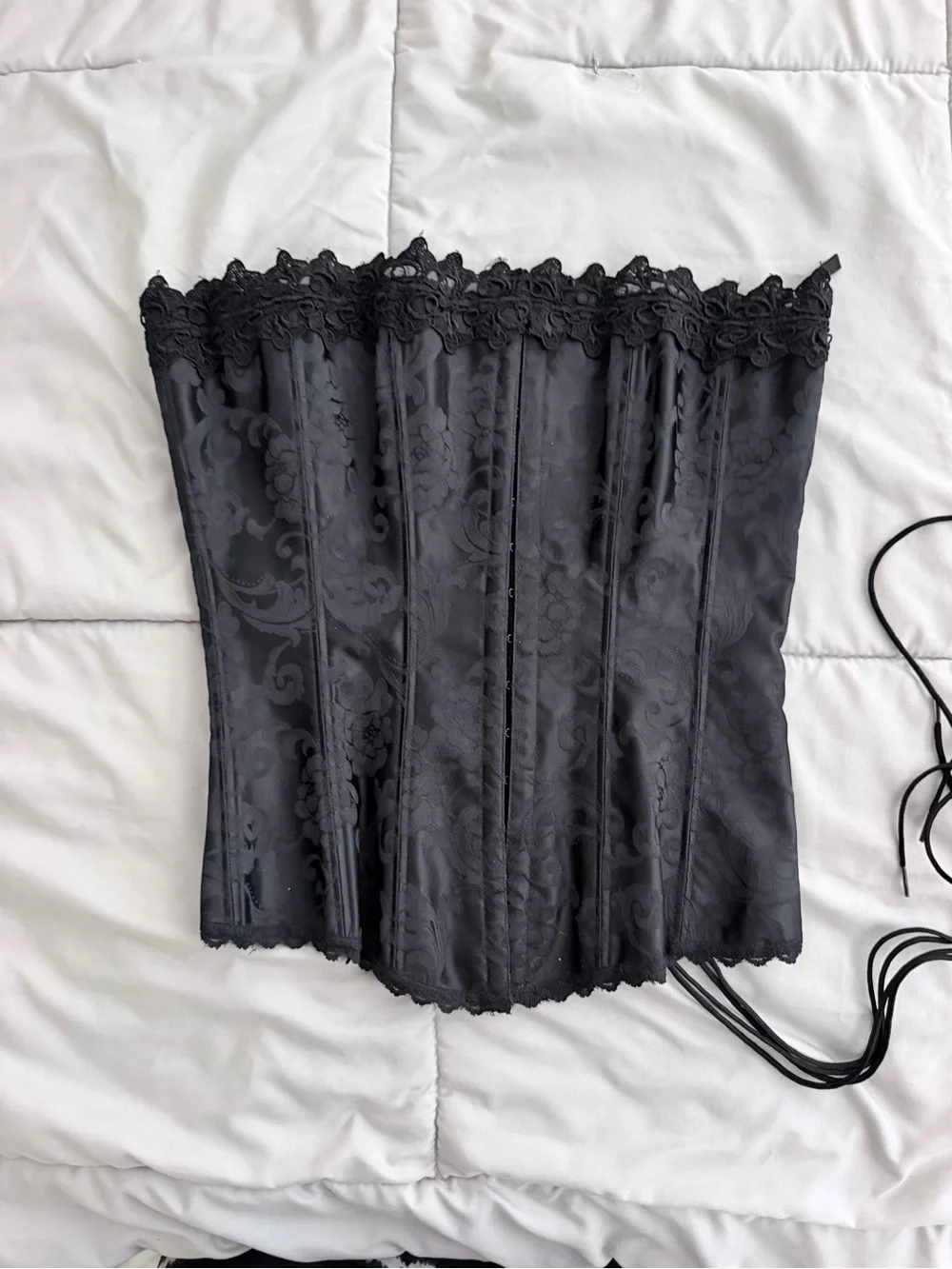 Vintage Frederick's of Hollywood floral brocade corset Halloween